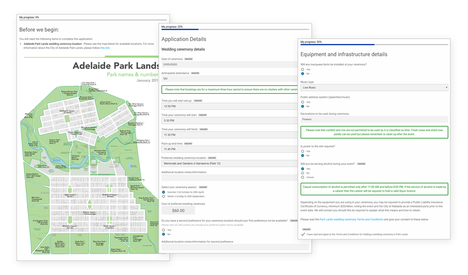 parklands online booking form - OpenForms use case